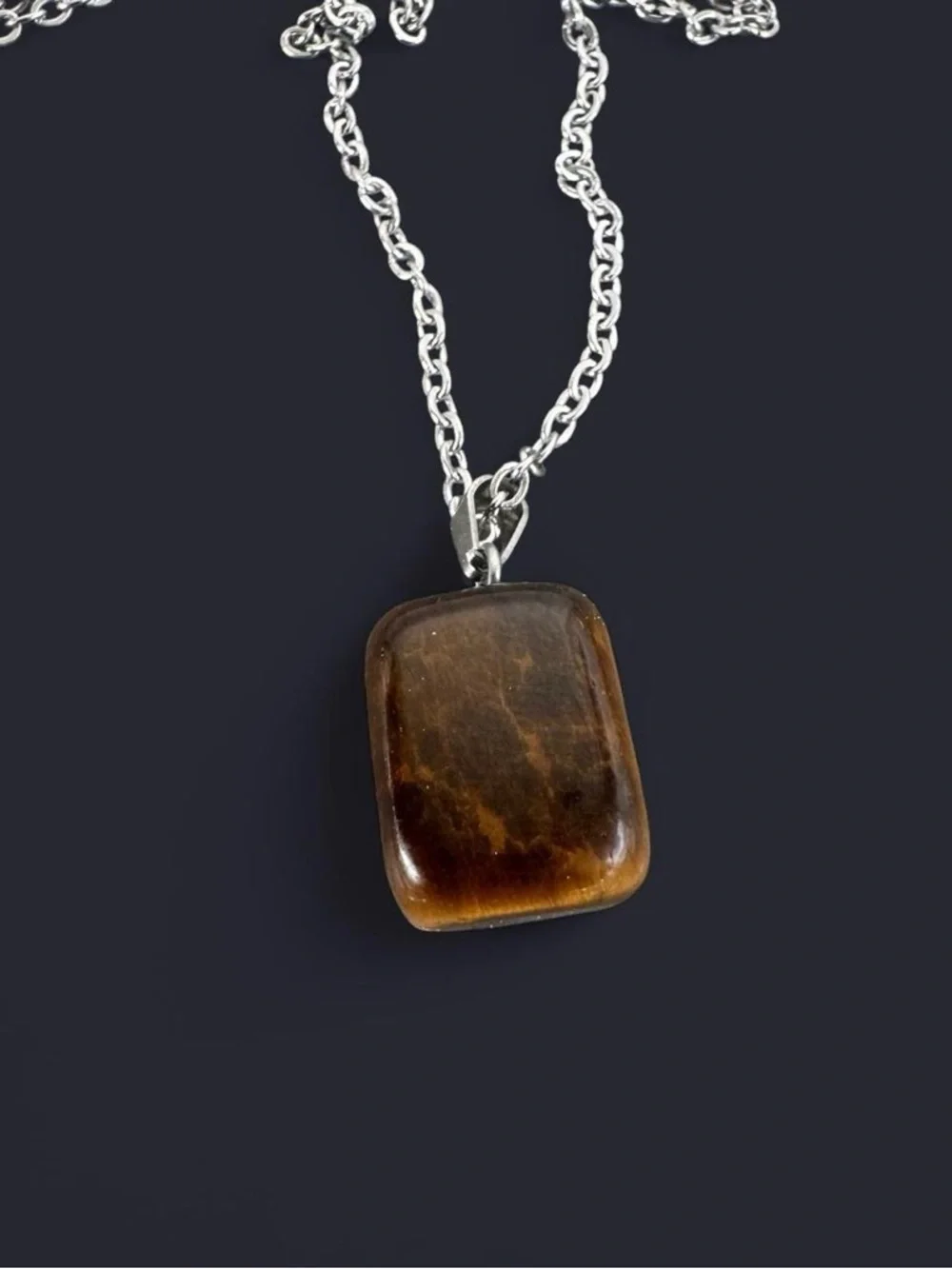 Tiger’s Eye Pendant Silver Necklace